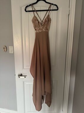 Hello Molly champagne maxi dress with sequin top